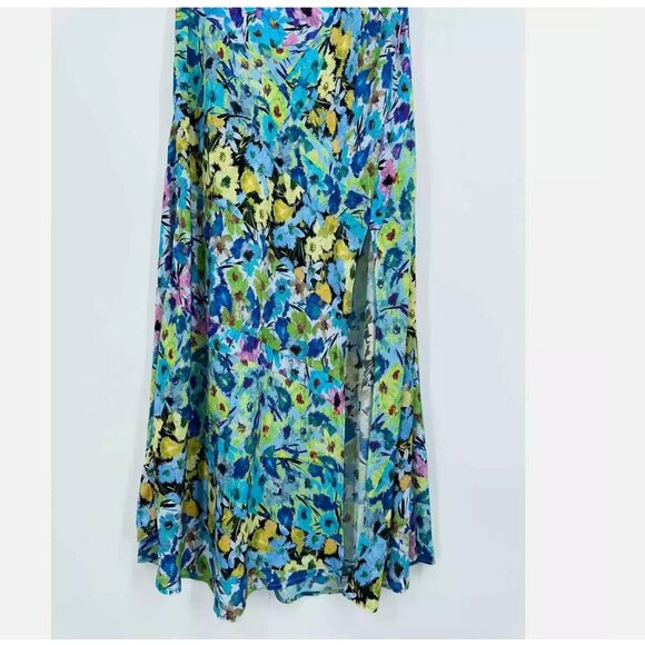 ZARA Floral Print V-Neck Midi Dress Sleeveless Flowy Size L NEW WITH TAG! - Picture 4 of 10